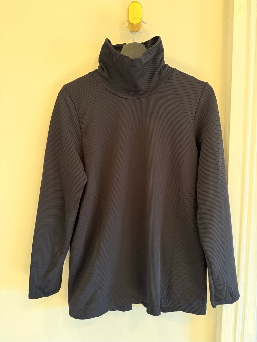 Athleta Charcoal Ribbed Cowl Neck Pullover